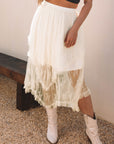 Lace Ruffle Tiered Maxi Skirt