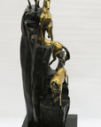 Hand Made Limited Edition four Galloping Horses Mustangs Bronze Sculpture Figure