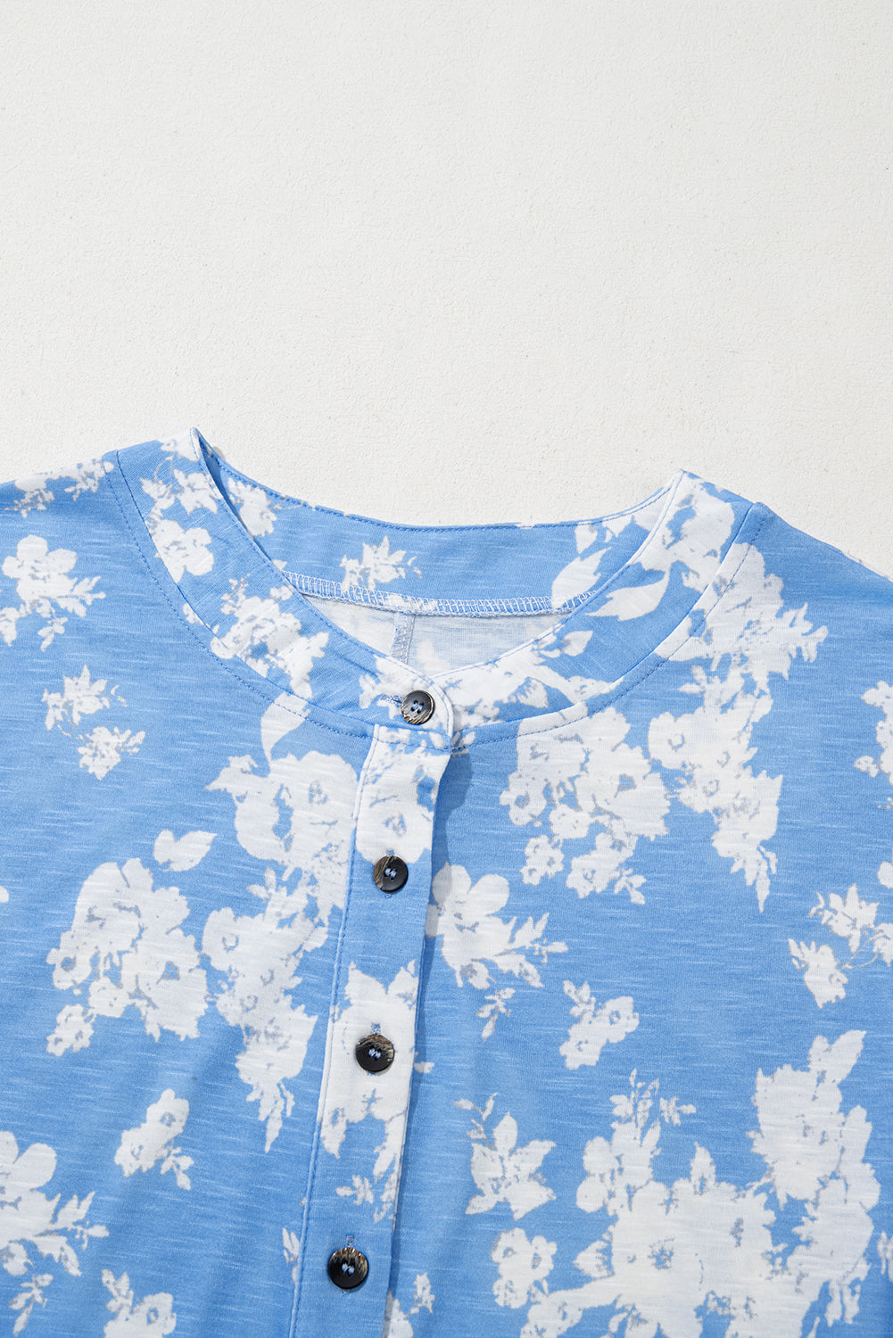 Floral Half-Button Sleeveless Wide Leg Jumpsuit