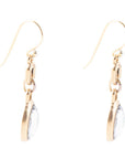Black Mother of Pearl and Golden Bronze Drop Earrings