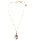 Black Mother of Pearl Golden Pendant Necklace