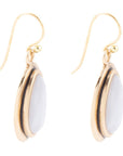 Blue Agate Golden Drop Earrings