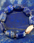 Blue Lapis Nugget Stretch Bracelet