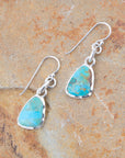 Blue Turquoise and Sterling Silver Drop Earrings