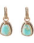 Blue Turquoise Golden Roped Earrings