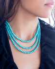 Blue Turquoise Magnesite Golden Necklace