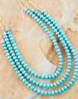 Blue Turquoise Magnesite Golden Necklace