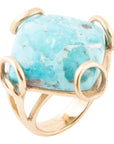 Blue Turquoise Rhombus Statement Ring