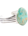 Bold Blue Turquoise and Sterling Silver Cuff Bracelet