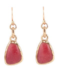 Bordeaux Quartz and Bronze Earrings
