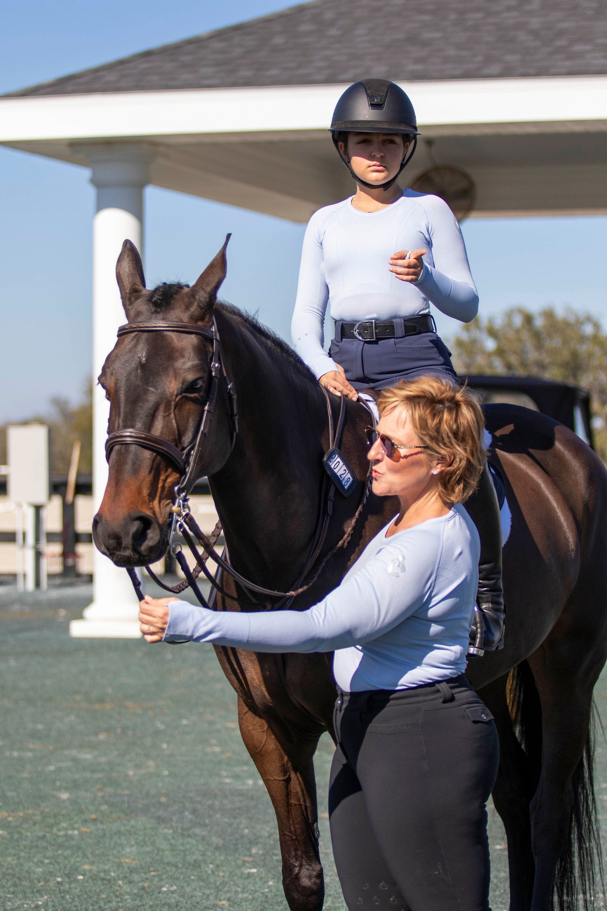 Juliette High Compression Breeches in Steel Blue - Premium