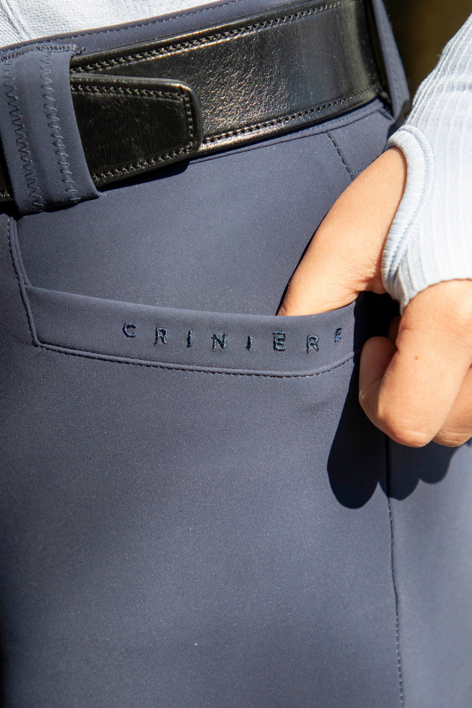 Juliette High Compression Breeches in Steel Blue - Premium
