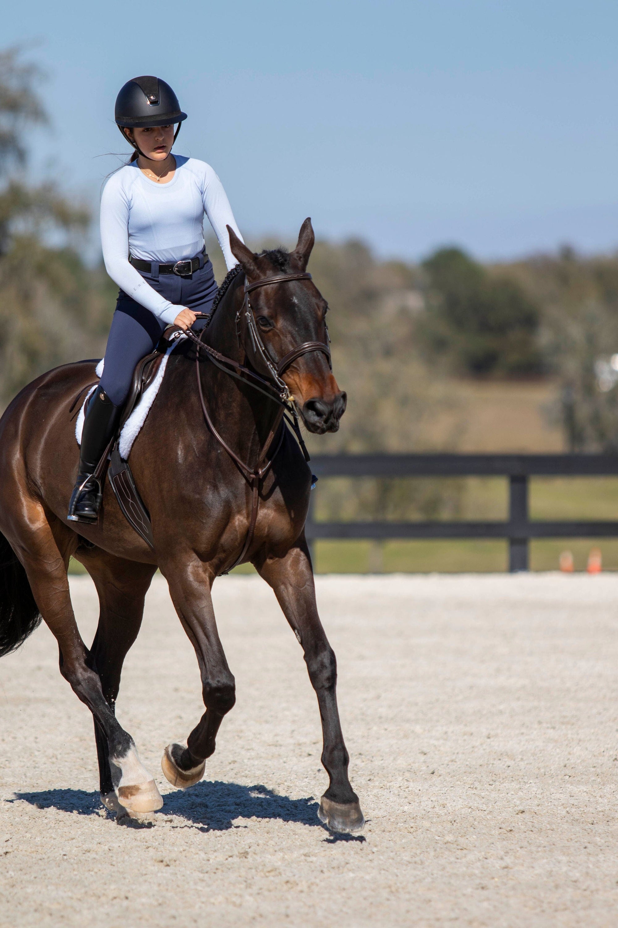 Juliette High Compression Breeches in Steel Blue - Premium