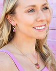 Luca Pink Magenta Spiny Oyster Golden Pendant Necklace