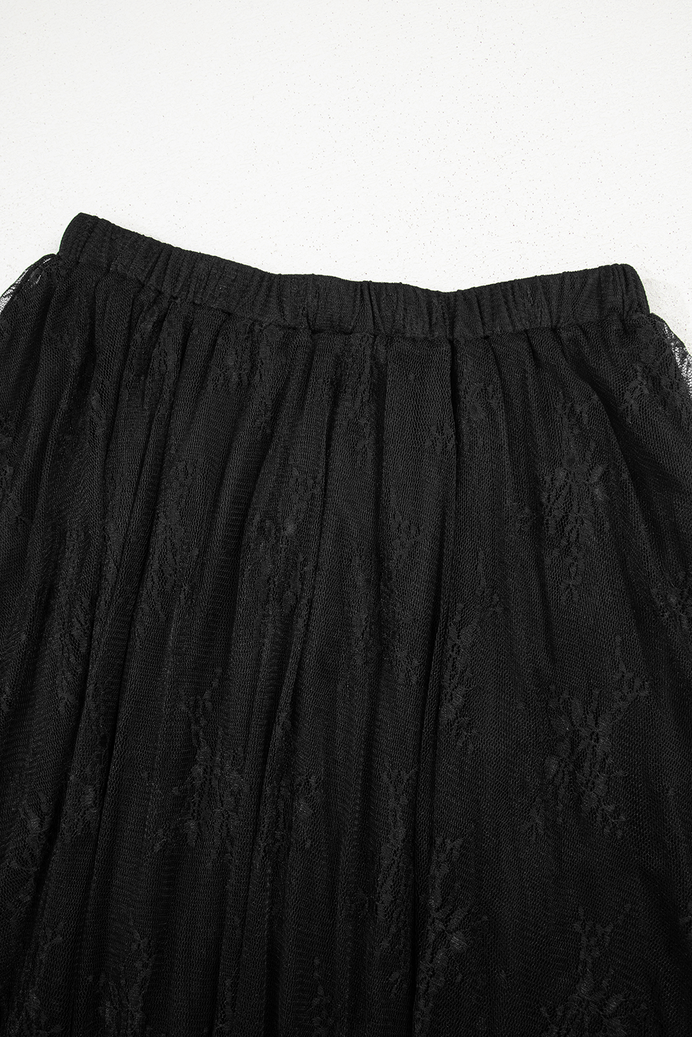Lace Ruffle Tiered Maxi Skirt