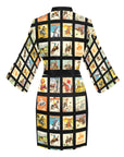 Vintage Cowboy Collage Satin Kimono Robe