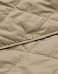 Solid Quilted Snap Button Hooded Puffer Coat