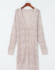 Solid Openwork Knit Button-Up Cardigan