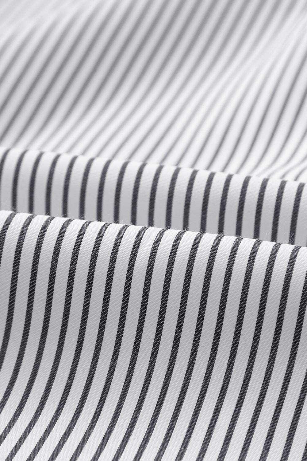 Stripe Smocked Cuff Buttoned Shirt