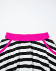 Stripe Contrast Ribbed Top and Shorts Set