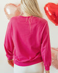 Valentine Heart Sequin and Cow Patchwork Sweatshirt