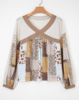 Floral Patchwork Long Sleeve Blouse