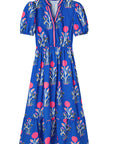 Blue Ruffle Hem Country Dress