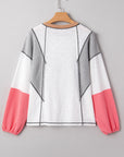 Colorblock Textured Knit Patchwork Top