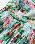 Resort rose mesh tulle flare dress