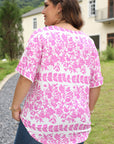 Amiri Floral Curved Hem Plus Size Top