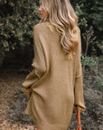 Solid Slouchy Drop Shoulder Sweater Dress