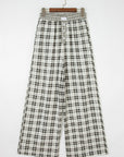 Plaid Patchwork Wide Leg Pants