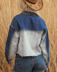 Denim Colorblock Patchwork Buttoned Jacket