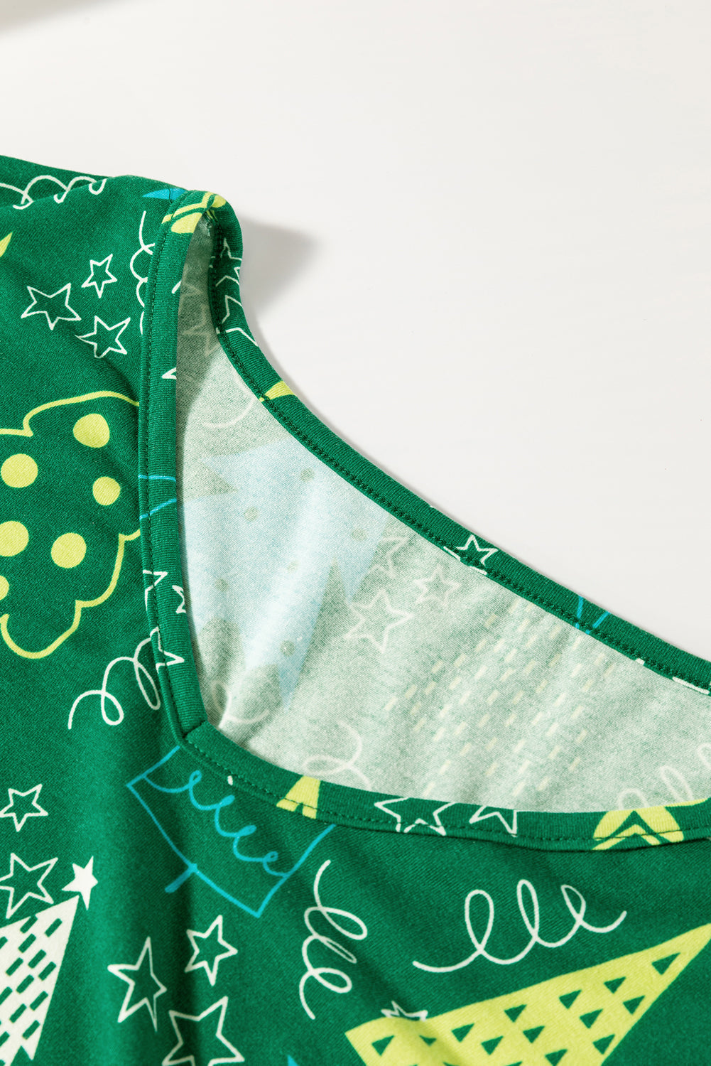 Christmas Tree V-Neck Tee and Pants Lounge Set