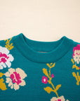 Floral Knit Crewneck Short Sleeve Top