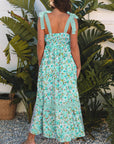 Floral Lace Tied-Strap Empire Waist Maxi Dress