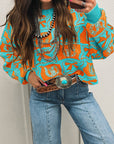 Western Bows & Horseshoes Long Sleeve Sweater