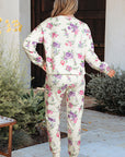 Floral Pullover and Drawstring Lounge Set