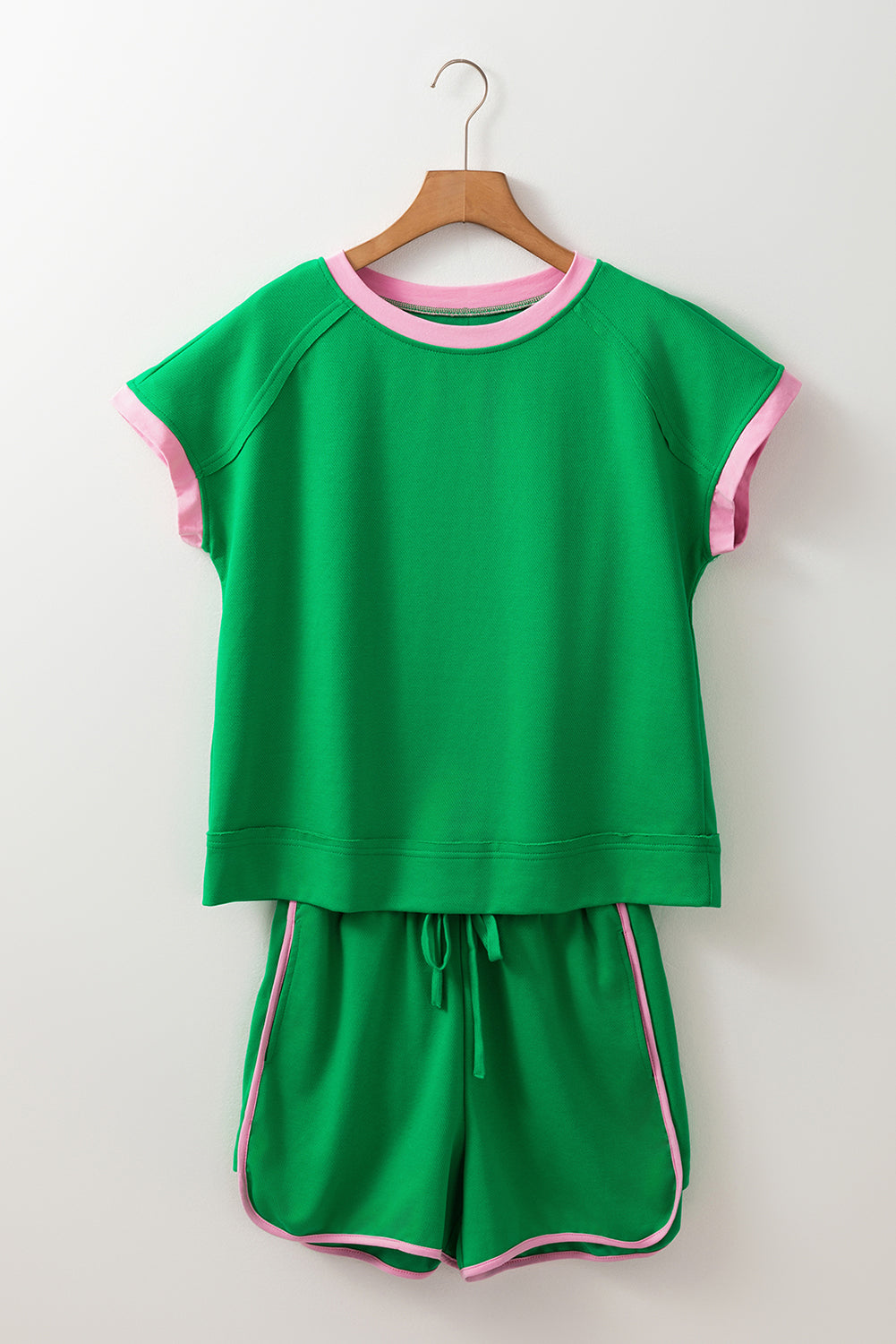 Araceli Two Tone Textured Tee and Shorts Set
