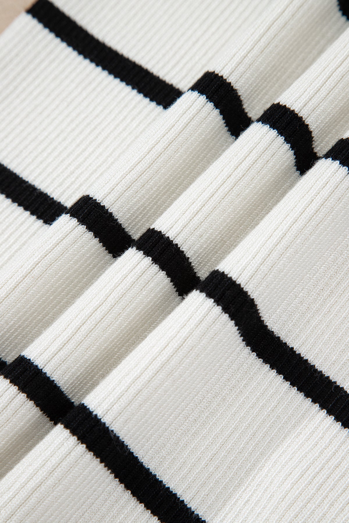 Stripe Scalloped Edge Sweater Tank