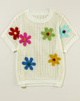 Floral Crochet Sweater T-Shirt