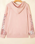 Floral Patchwork Drawstring Hoodie