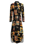 Vintage Cowboy Collage Western Duster Dress
