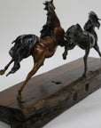 Limited Edition Two Galloping Horses Hand Painted Museum Quality Bronze Artwork