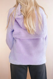 PURPLE FUZZY DRAWSTRING | HOODIE