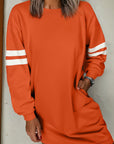 Varsity Stripe Long Sleeve Sweatshirt Dress