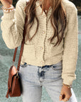 Evie Pearl Buttons Popcorn Textured Sweater Cardigan