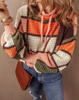 Zoey Waffle Knit Drawstring Mock Neck Sweater