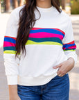 Stripe Patchwork Long Sleeve Top