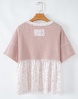 Legacy Waffle Floral Exposed Seam Top